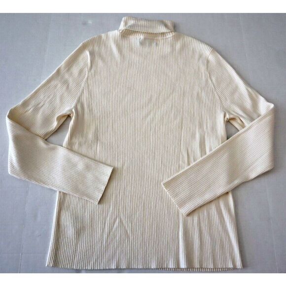 Lauren Ralph Lauren Women Sz 2XL Winter Cream L/S Ribbed Turtleneck Sweater - Picture 2 of 11